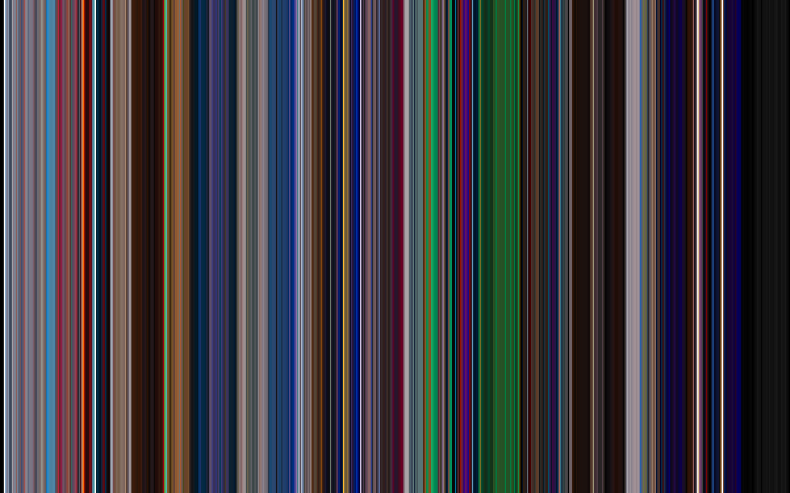 Bande de couleurs d'un film, du début à la fin